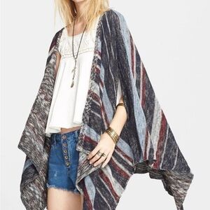 Free People Multicolor Striped Poncho